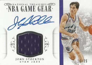 2014-15 Panini National Treasures - NBA Game Gear Signatures #GGS-JST John Stockton Front