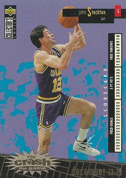 1996-97 Collector's Choice French - You Crash the Game Scoring Gold #C27 John Stockton Front
