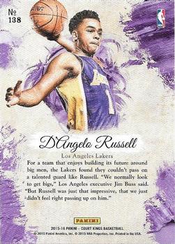 2015-16 Panini Court Kings #138 D'Angelo Russell Back