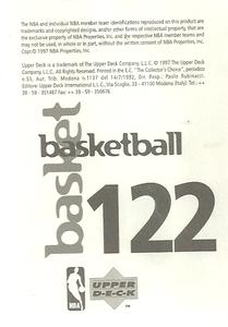 1997-98 Upper Deck NBA Stickers (European) #122 Sean Elliott Back