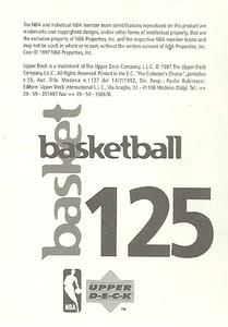 1997-98 Upper Deck NBA Stickers (European) #125 Shawn Kemp Back