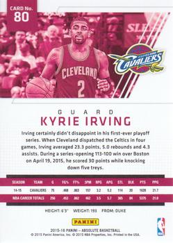 2015-16 Panini Absolute #80 Kyrie Irving Back