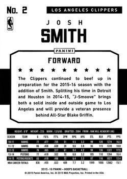 2015-16 Hoops - Blue #2 Josh Smith Back