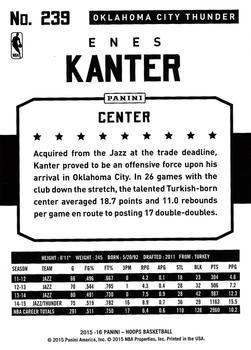 2015-16 Hoops - Blue #239 Enes Kanter Back