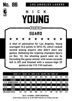 2015-16 Hoops - Silver #86 Nick Young Back