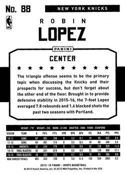 2015-16 Hoops - Silver #88 Robin Lopez Back