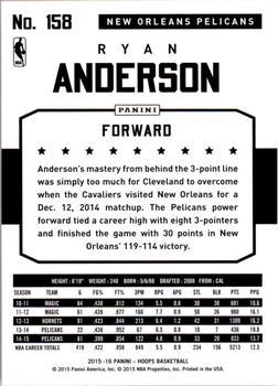 2015-16 Hoops - Silver #158 Ryan Anderson Back