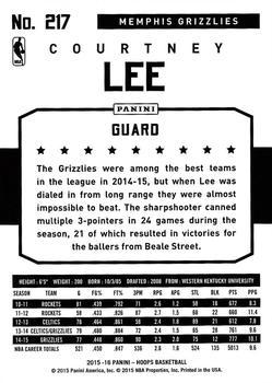 2015-16 Hoops - Silver #217 Courtney Lee Back