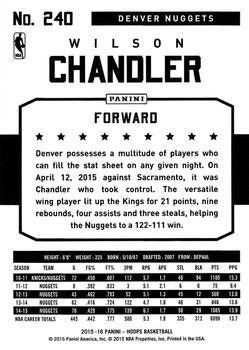 2015-16 Hoops - Silver #240 Wilson Chandler Back