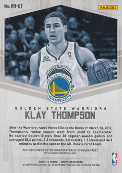 2015-16 Hoops - Rookie Remembrance #RR-KT Klay Thompson Back