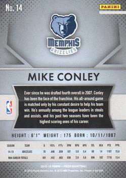 2015-16 Panini Prizm #14 Mike Conley Back