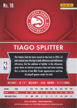 2015-16 Panini Prizm #18 Tiago Splitter Back