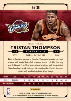 2015-16 Panini Gold Standard #36 Tristan Thompson Back