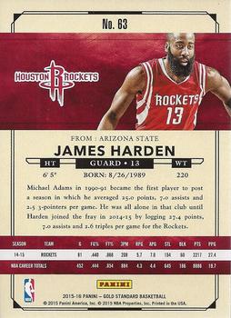 2015-16 Panini Gold Standard #63 James Harden Back