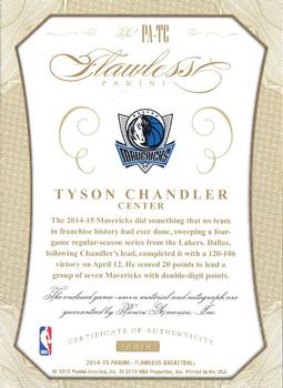 2014-15 Panini Flawless - Patch Autographs Gold #PA-TC Tyson Chandler Back