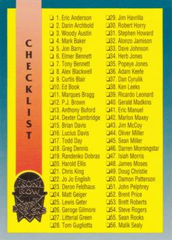 1992 Front Row Draft Picks - Gold #100 Checklist 1-100 Front