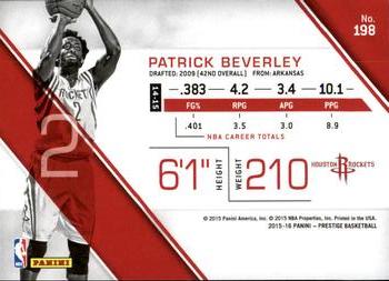 2015-16 Panini Prestige #198 Patrick Beverley Back