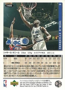 1994-95 Collector's Choice Japanese #165 Shaquille O'Neal Back