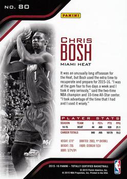 2015-16 Panini Totally Certified #80 Chris Bosh Back