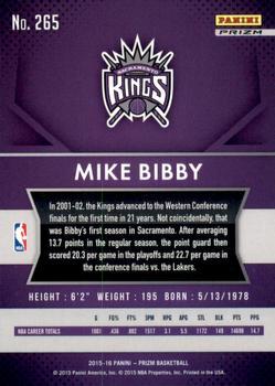 2015-16 Panini Prizm - Green Prizms #265 Mike Bibby Back