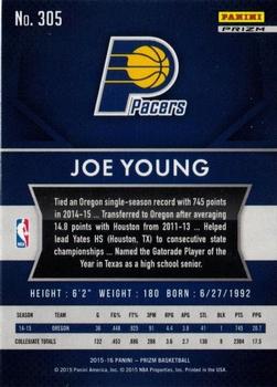 2015-16 Panini Prizm - Flash Prizms #305 Joe Young Back