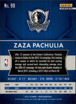 2015-16 Panini Prizm - Orange Wave Prizms #90 Zaza Pachulia Back