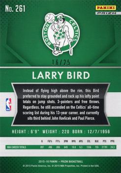 2015-16 Panini Prizm - Mojo Prizms #261 Larry Bird Back