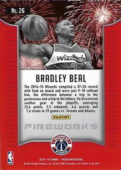2015-16 Panini Prizm - Fireworks #26 Bradley Beal Back