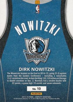2015-16 Panini Complete - Away #10 Dirk Nowitzki Back