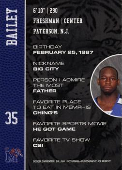 2006-07 Memphis Tigers #NNO Hashim Bailey Back