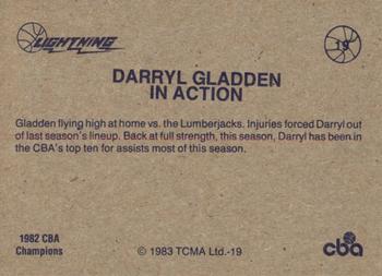 1982-83 TCMA Lancaster Lightning CBA #19 Darryl Gladden Back