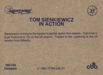 1982-83 TCMA Lancaster Lightning CBA #21 Tom Sienkiewicz Back