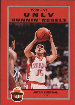 1990-91 UNLV Runnin' Rebels Smokey #5 Bryan Emerzian Front