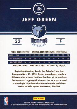 2015-16 Donruss #153 Jeff Green Back