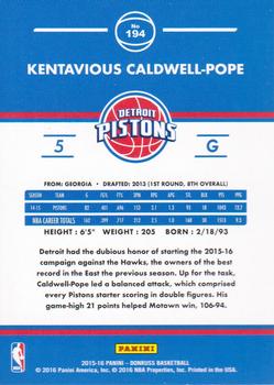 2015-16 Donruss #194 Kentavious Caldwell-Pope Back