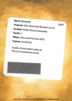 2011-12 Panini Gold Standard - Golden Futures Autographs #NNO Redemption Card Back