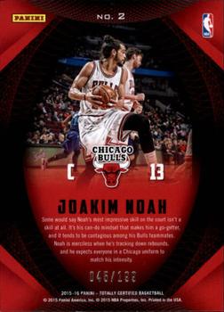 2015-16 Panini Totally Certified - Certified Skills #2 Joakim Noah Back