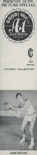 1970-71 A-1 Premium Beer Phoenix Suns Price Tabs #NNO John Wetzel Front