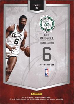 2015-16 Donruss - Elite Elite Series #26 Bill Russell Back