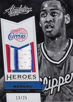 2015-16 Panini Absolute - Heroes Materials Prime #12 Danny Manning Front