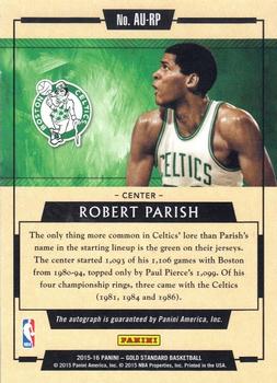 2015-16 Panini Gold Standard - AU Autographs #AU-RP Robert Parish Back