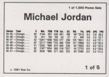 1997 1991 Star Michael Jordan (Unlicensed) - Black / Red Border #1 Michael Jordan Back
