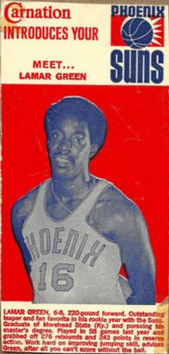 1970-71 Carnation Milk Phoenix Suns #NNO Lamar Green Front