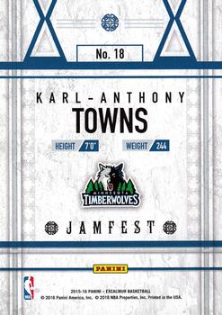 2015-16 Panini Excalibur - Jamfest #18 Karl-Anthony Towns Back