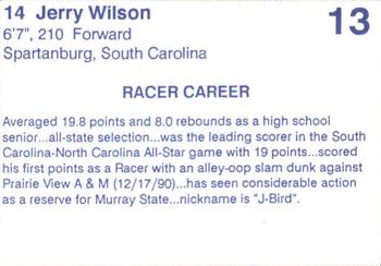 1990-91 Murray State Racers #13 Jerry Wilson Back