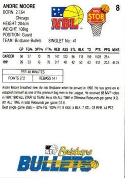 1992 Stops NBL #8 Andre Moore Back