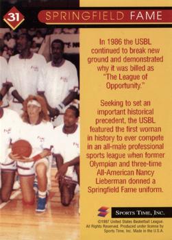 1997 Sports Time USBL #31 Springfield Fame Back