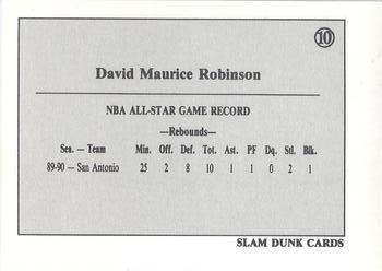 1990-91 Slam Dunk David Robinson (unlicensed) #10 David Robinson Back