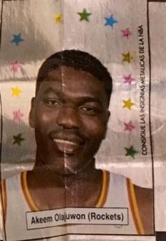 1989 Chicle NBA Foil Gum Wrappers #NNO Akeem Olajuwon Front