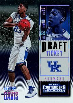 2016 Panini Contenders Draft Picks - Draft Ticket #6 Anthony Davis Front